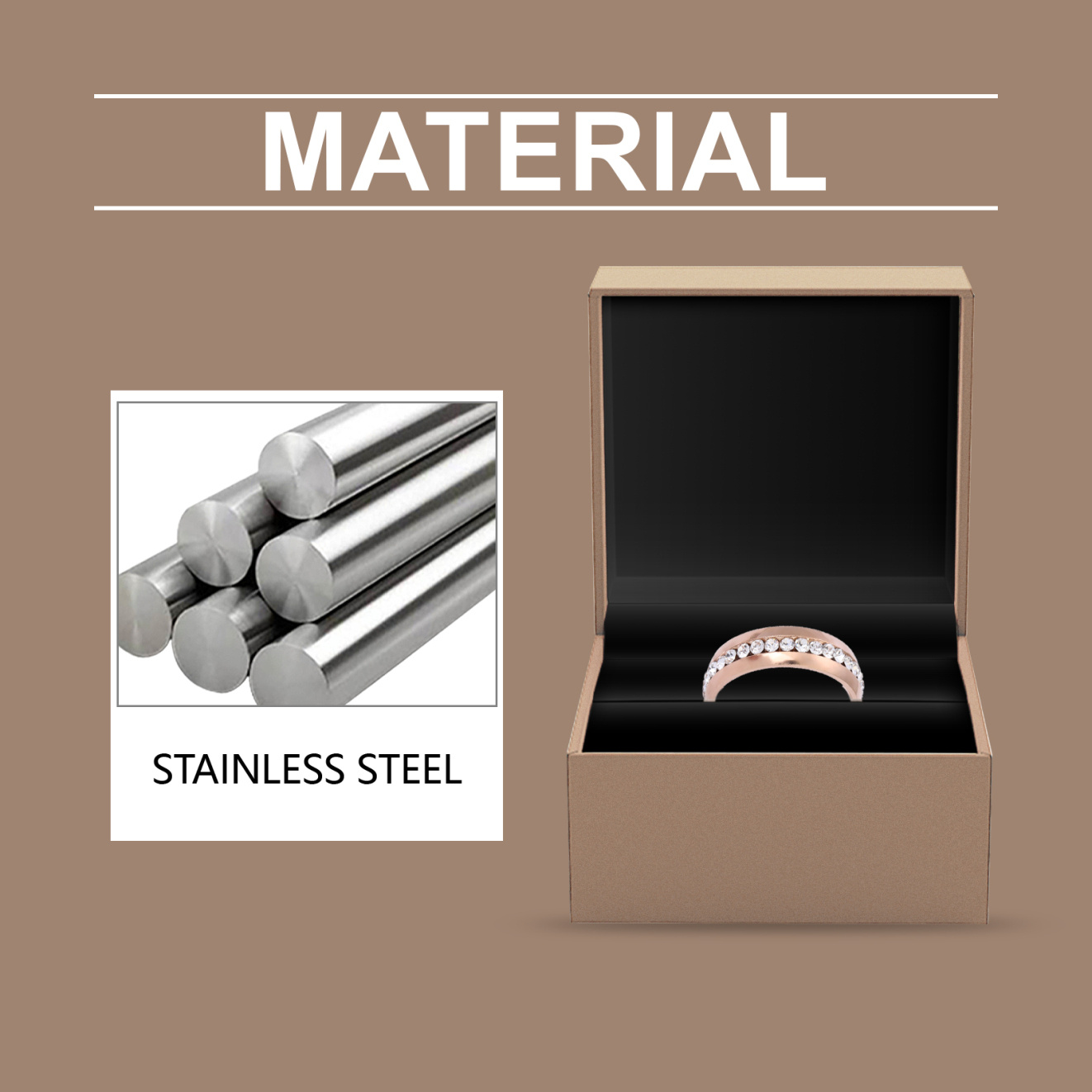 Hoexe Rose Gold Ring Women's Light Luxury Rose Gold Ornament Ring Exquisite And Versatile Niche Ring - Image 3