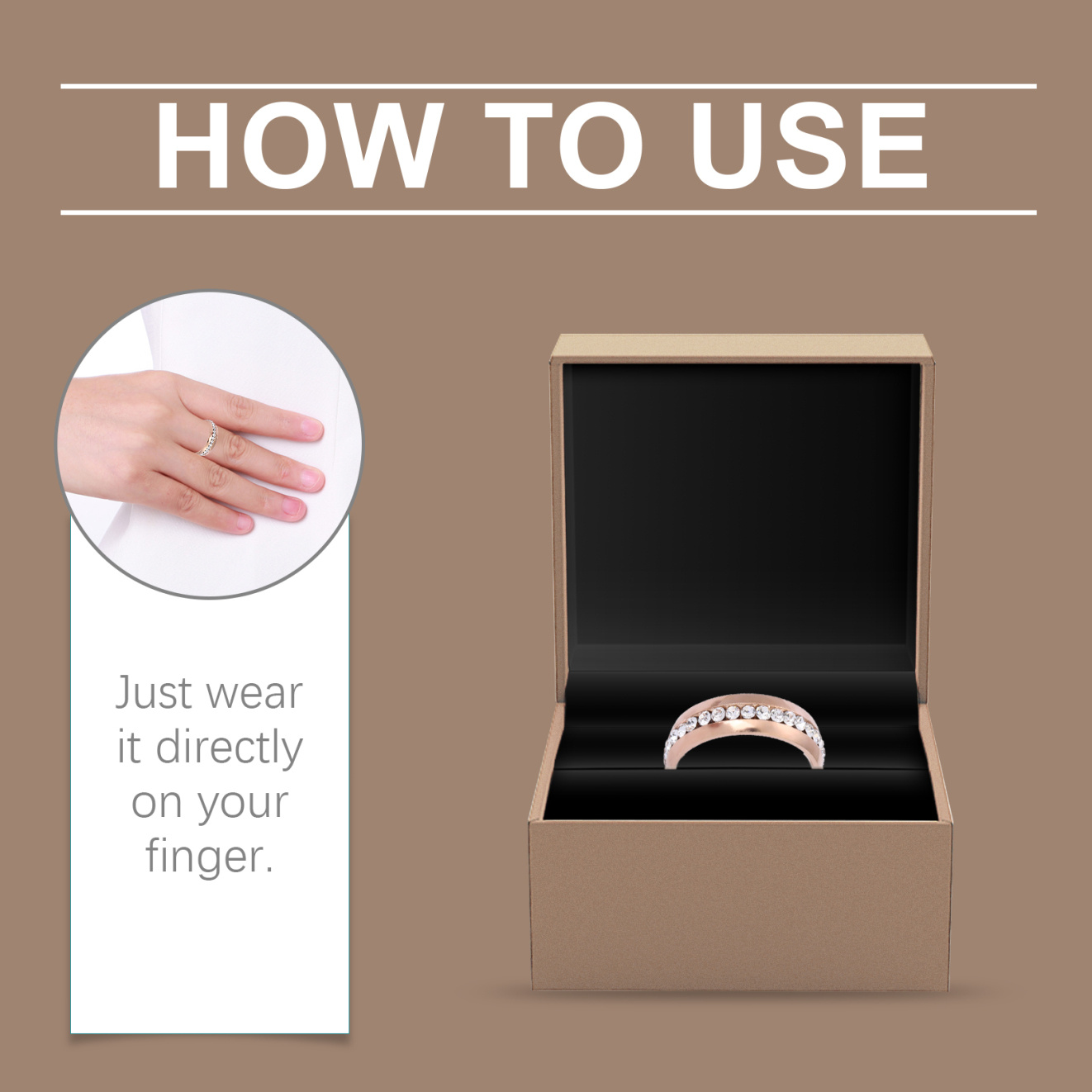 Hoexe Rose Gold Ring Women's Light Luxury Rose Gold Ornament Ring Exquisite And Versatile Niche Ring - Image 6